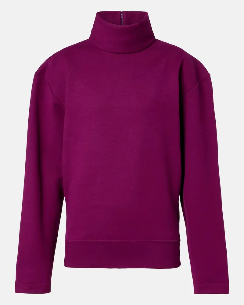 Saint Laurent Sweatshirt aus Baumwollfleece Lila