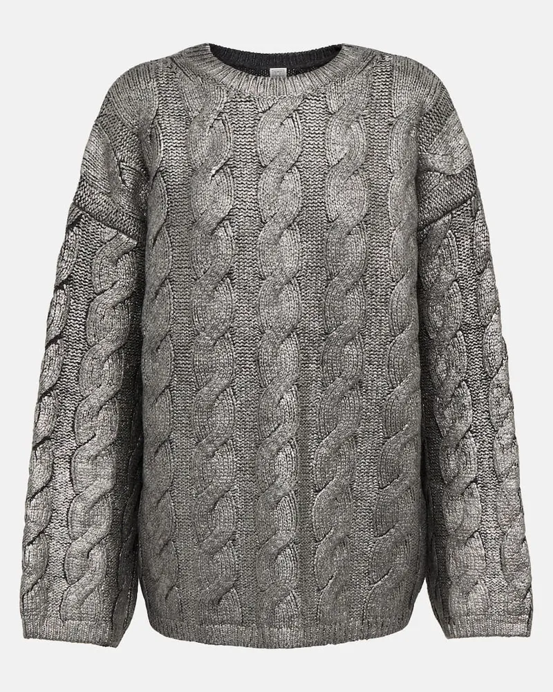 Totême Oversize-Pullover aus Wolle Grau