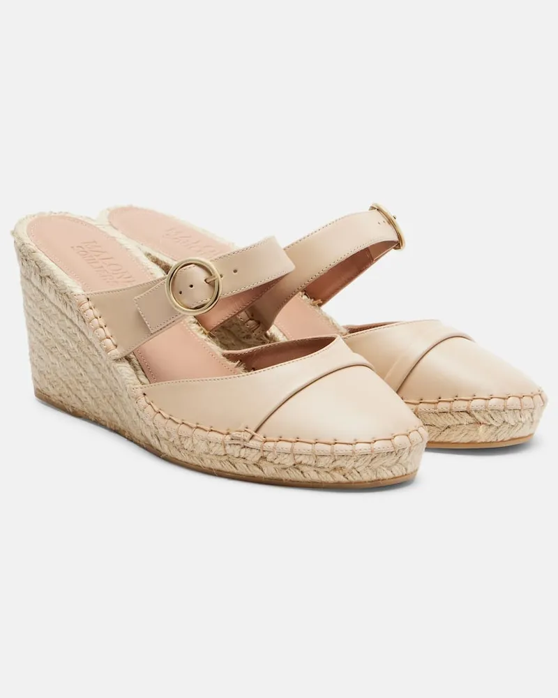 Malone Souliers Espadrille-Wedges Farah aus Leder Beige