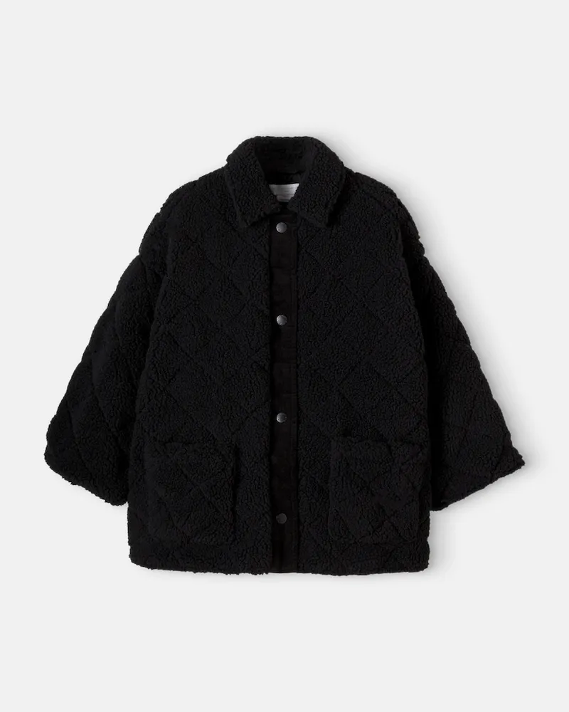 Stella McCartney Kids Steppjacke aus Fleece Schwarz