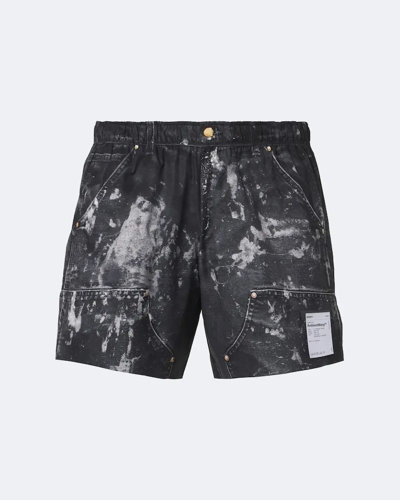 Satisfy Bedruckte Shorts Schwarz