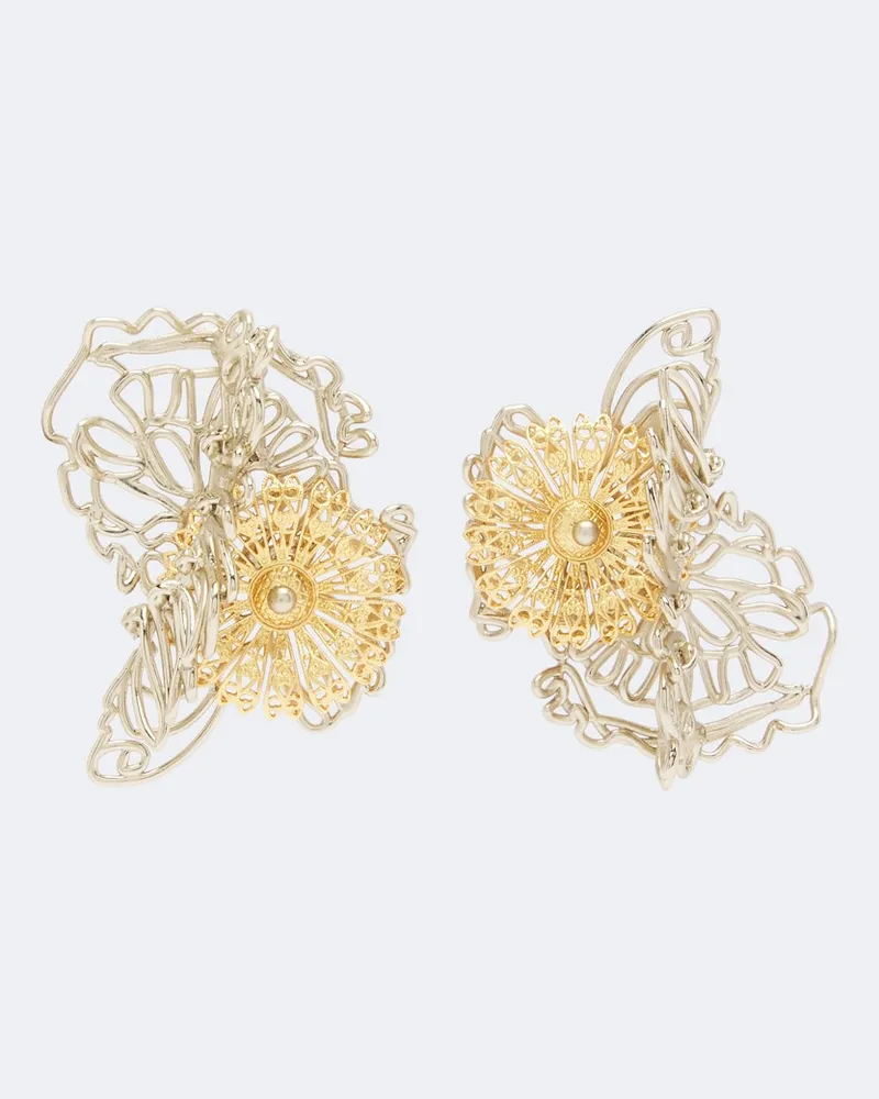 Dries van Noten Verzierte Ohrringe Gold