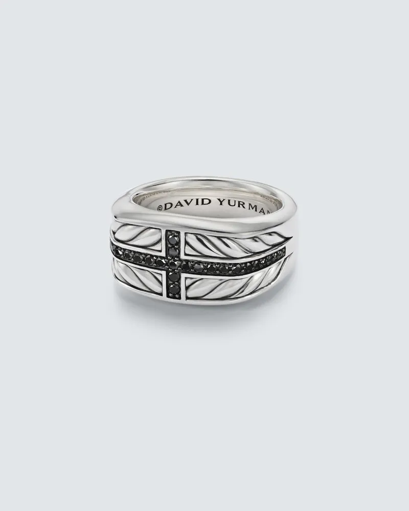 David Yurman Ring Chevron aus Sterlingsilber mit Diamanten Silber
