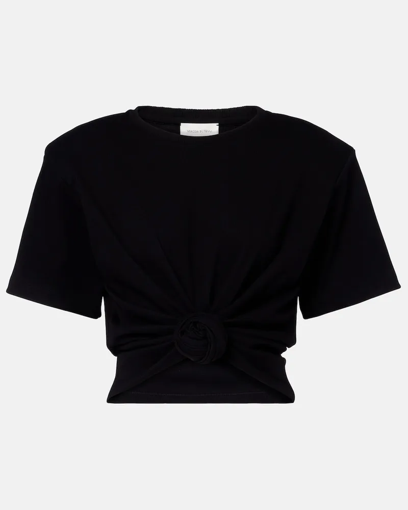 Magda Butrym T-Shirt aus einem Baumwollgemisch Schwarz
