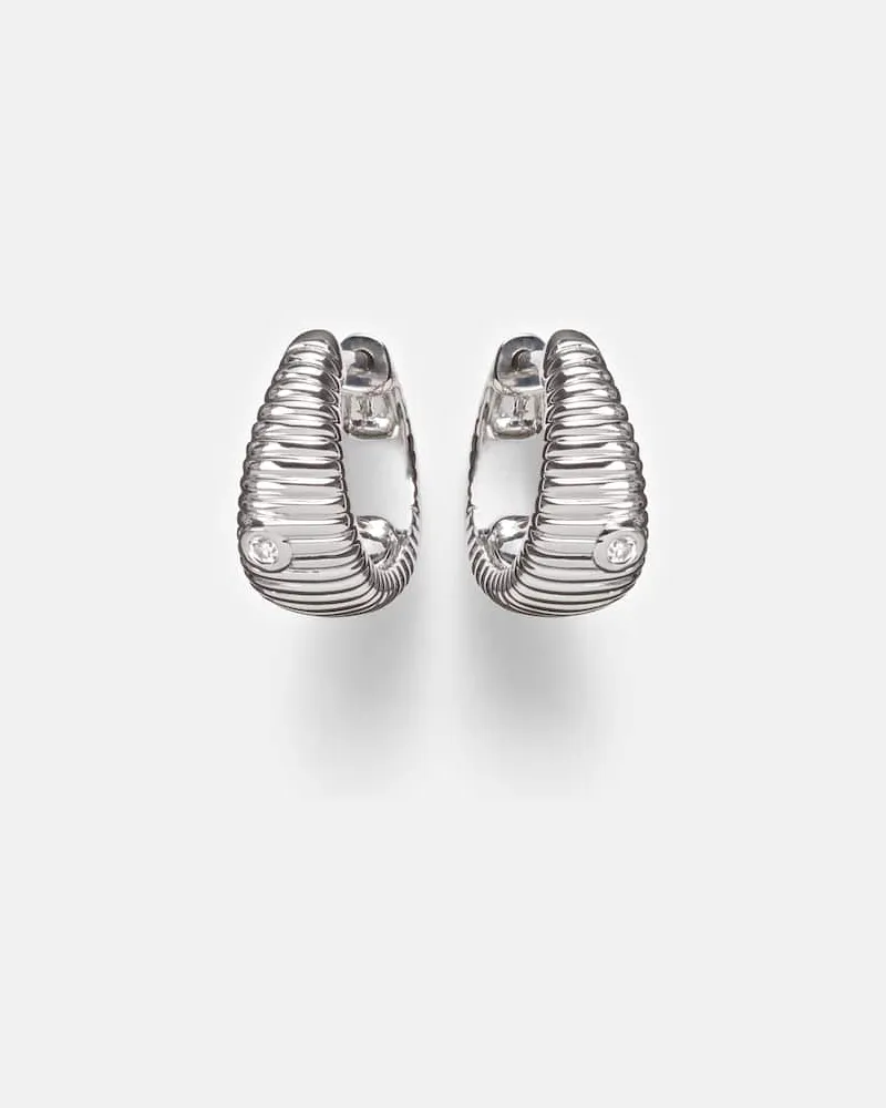 Yvonne Léon Yvonne Léon Ohrringe Berlingot Nano aus 9kt Weißgold mit Diamanten Silber