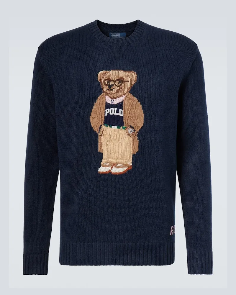 Ralph Lauren Pullover Polo Bear aus Leinen und Baumwolle Multicolor