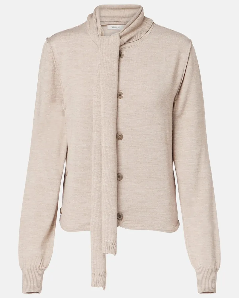 Christophe Lemaire Cardigan aus einem Wollgemisch Beige