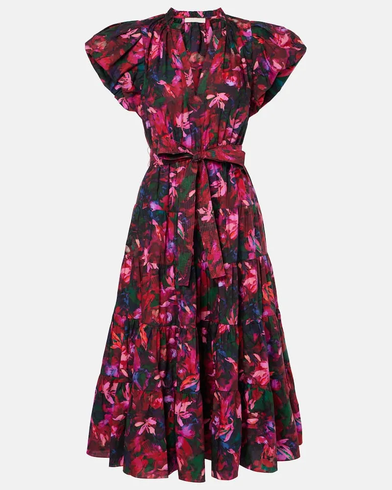 Ulla Johnson Midikleid Ottilie aus Baumwolle Multicolor