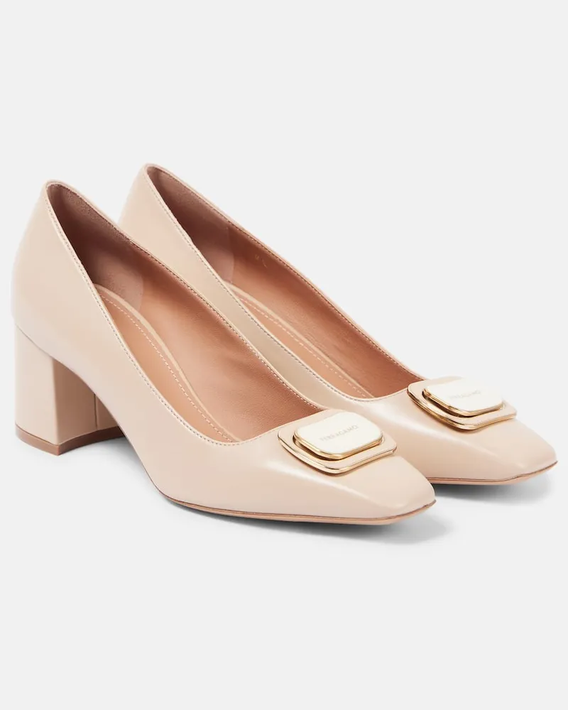 Ferragamo Pumps Vella aus Leder Nude