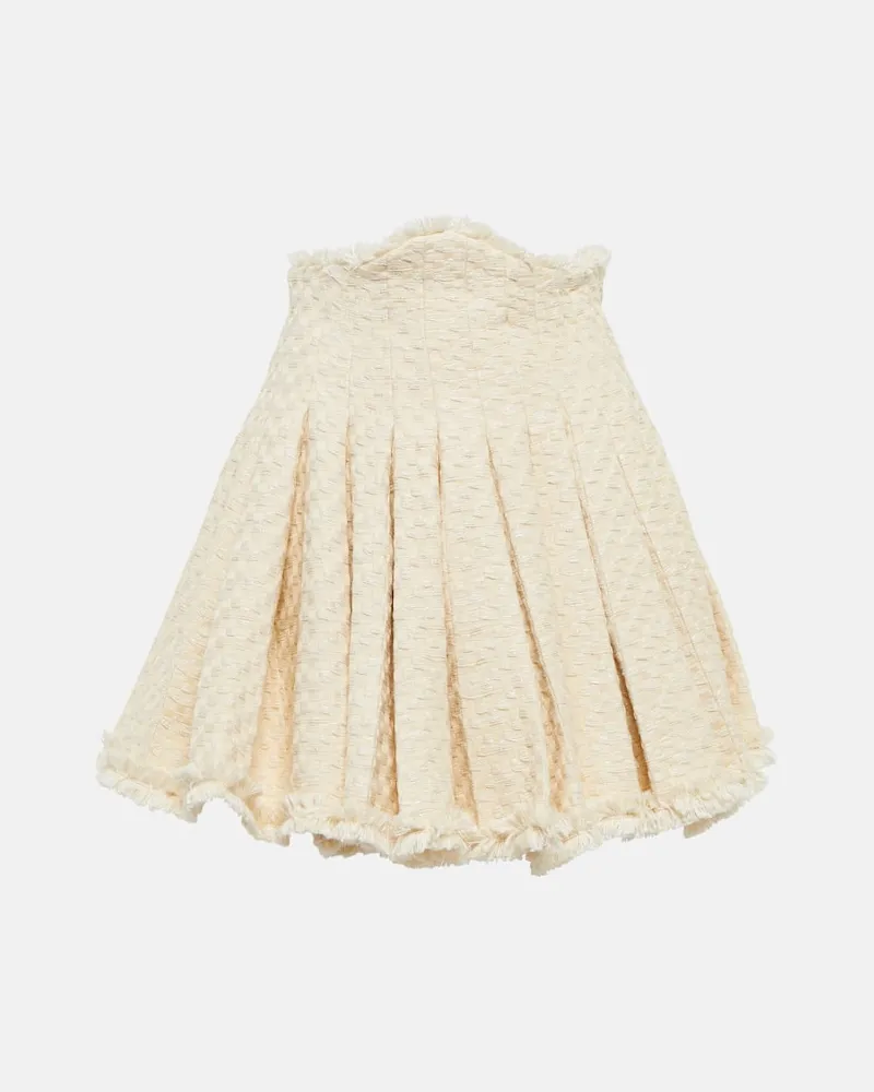 Balmain Minirock aus Tweed Weiß