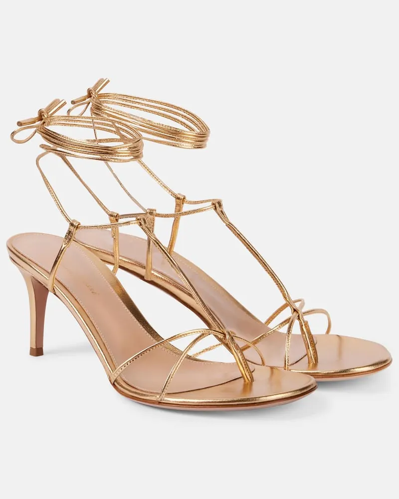 Gianvito Rossi Sandalen 70 aus Metallic-Leder Gold