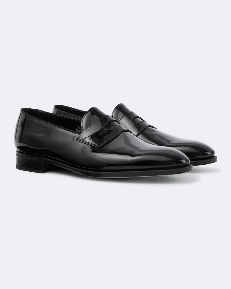 John Lobb Loafers Jamie aus Lackleder Schwarz