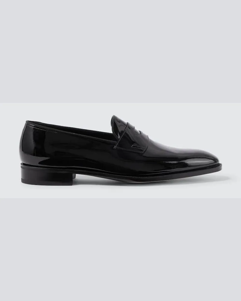 John Lobb Loafers Jamie aus Lackleder Schwarz