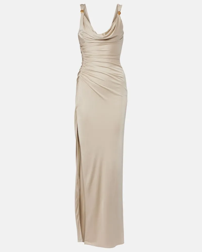 Versace Robe Medusa aus Jersey Beige