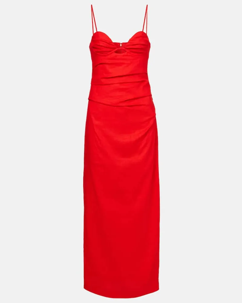 SIR Maxikleid Noemi aus Leinen Rot