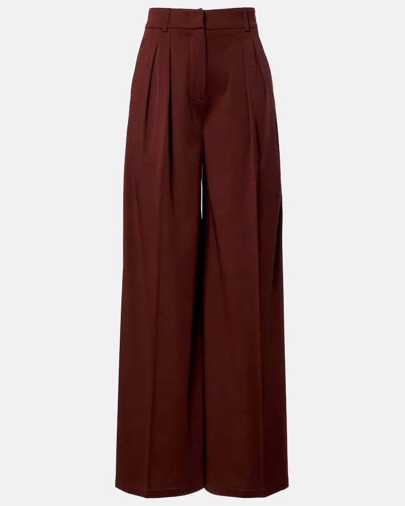 Max Mara High-Rise-Hose Natale aus Wolle Burgund