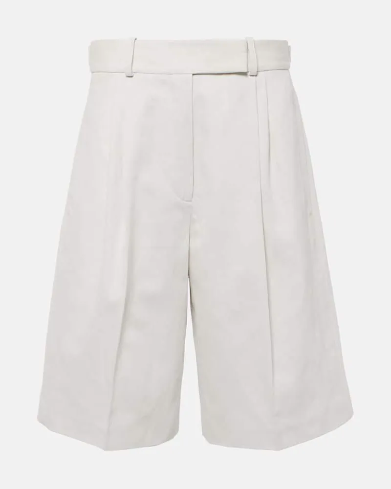 Proenza Schouler Bermuda-Shorts Jenny aus Baumwolle und Leinen Weiß