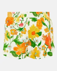 Stella McCartney Bedruckte Mid-Rise Shorts Orange