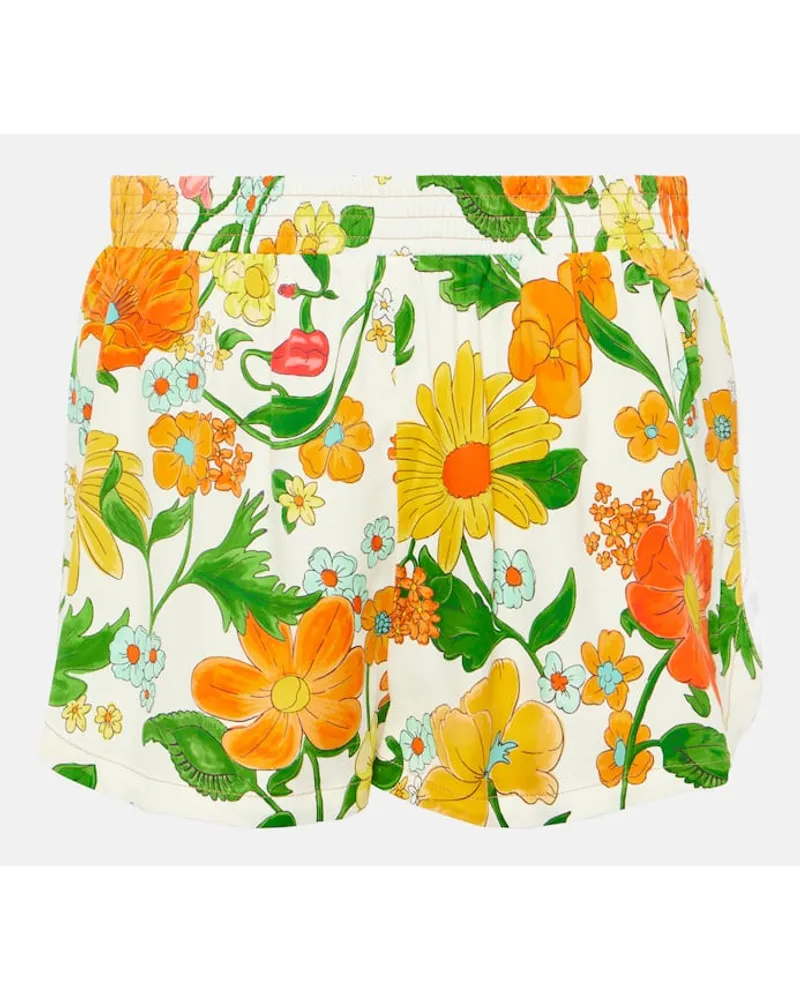 Stella McCartney Bedruckte Mid-Rise Shorts Orange
