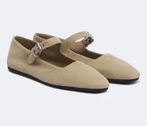 Ballerinas Mary Jane aus Veloursleder