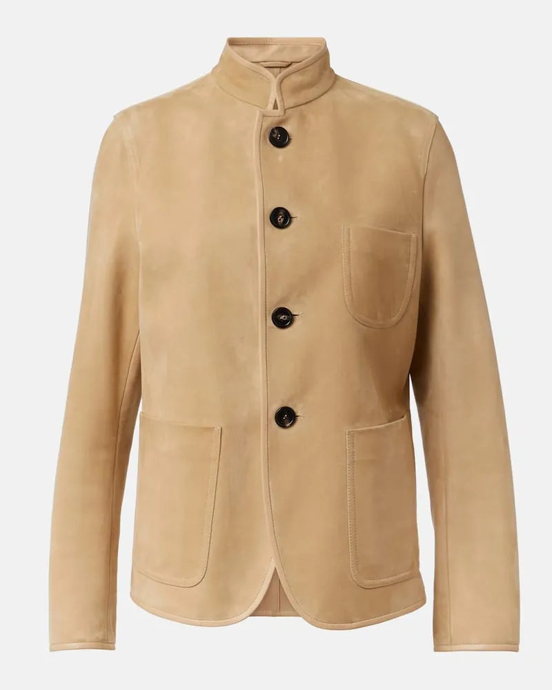Loro Piana Jacke Spagna Mini aus Veloursleder Beige