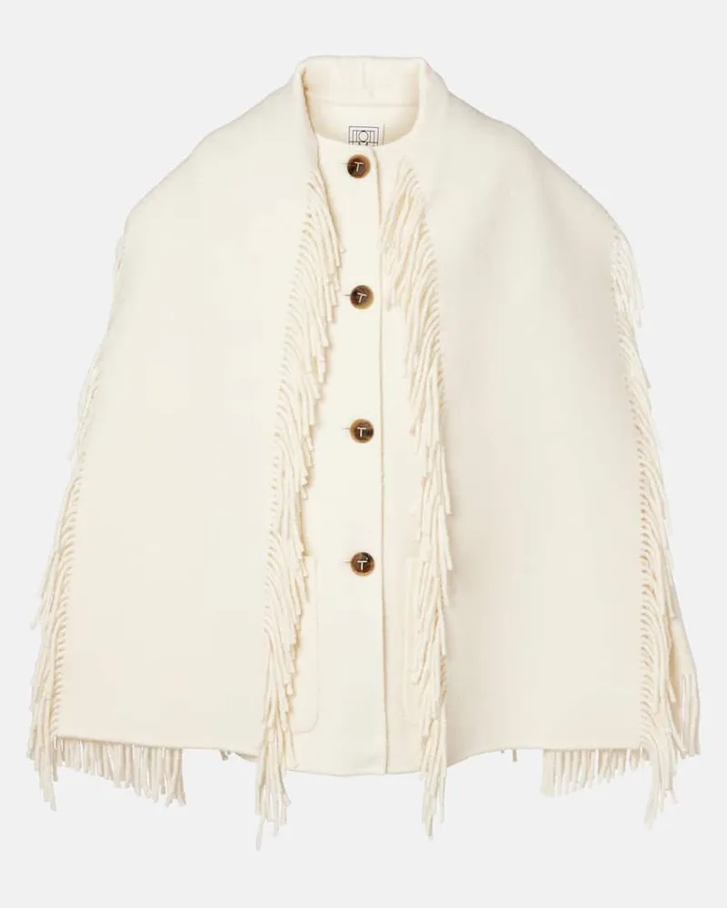 Totême Jacke aus einem Wollgemisch Weiß
