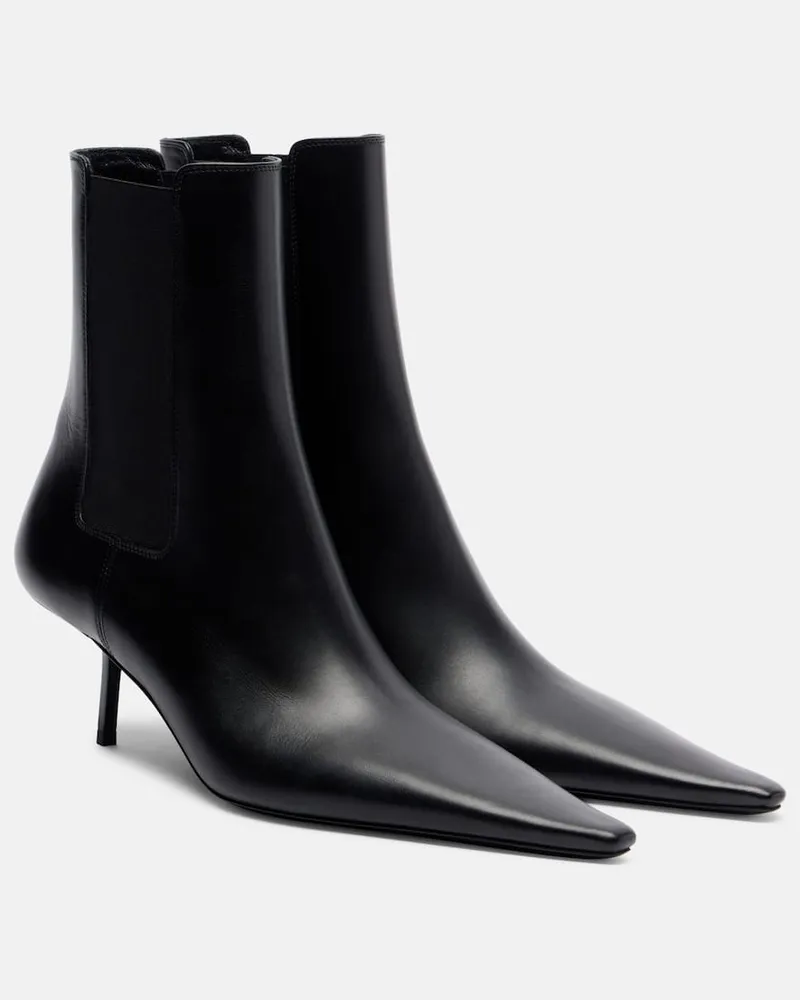 Saint Laurent Ankle Boots Victoire 55 aus Leder Schwarz