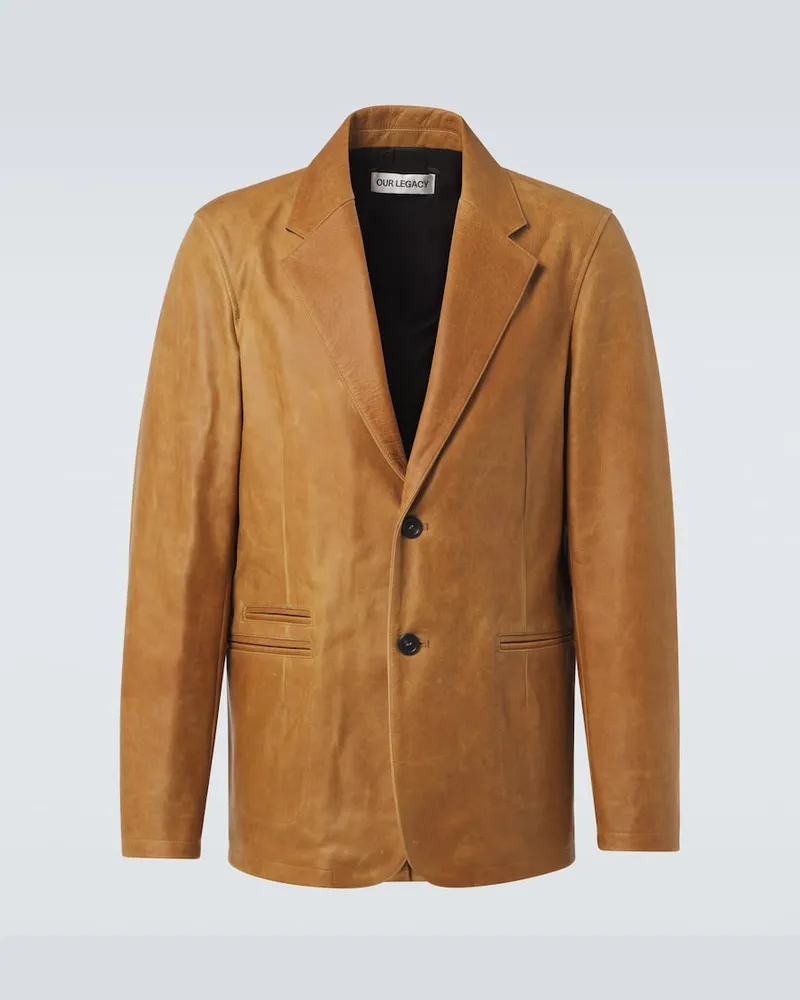 Our Legacy Blazer Opening aus Leder Braun