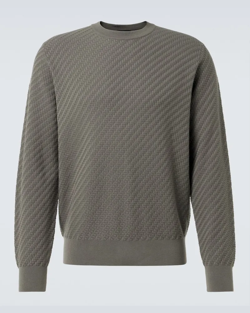 Brioni Pullover aus Baumwolle, Seide und Kaschmir Grün