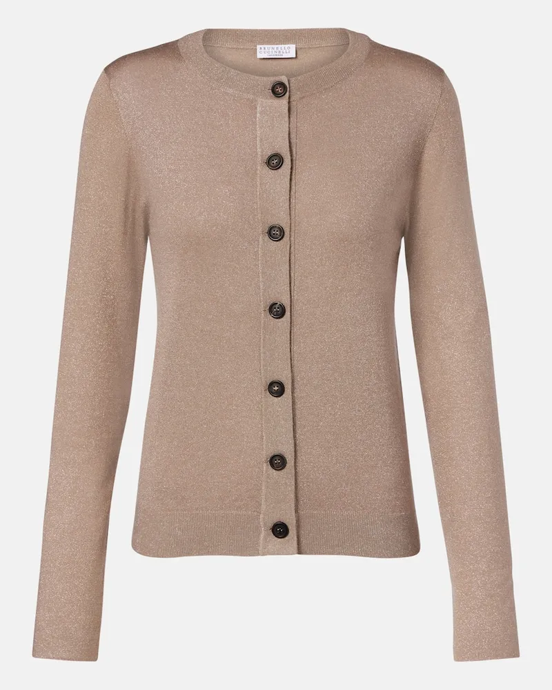 Brunello Cucinelli Cardigan aus aus einem Kaschmirgemisch Braun