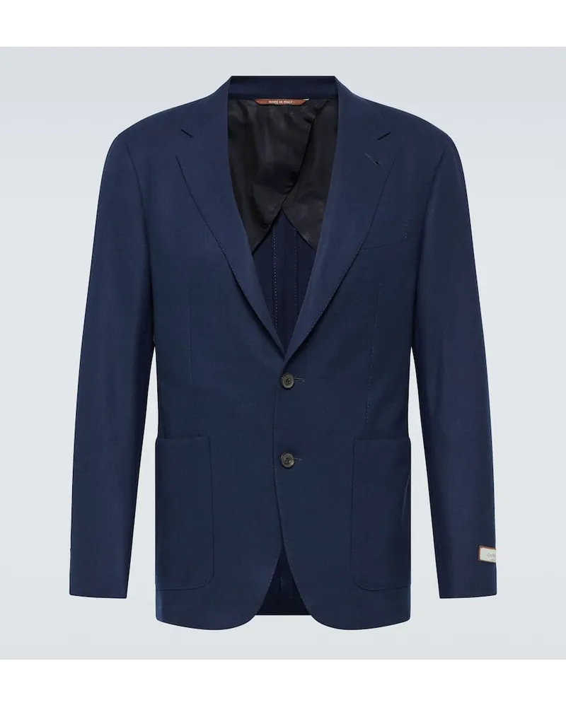 Canali Blazer aus einem Kaschmirgemisch Schwarz