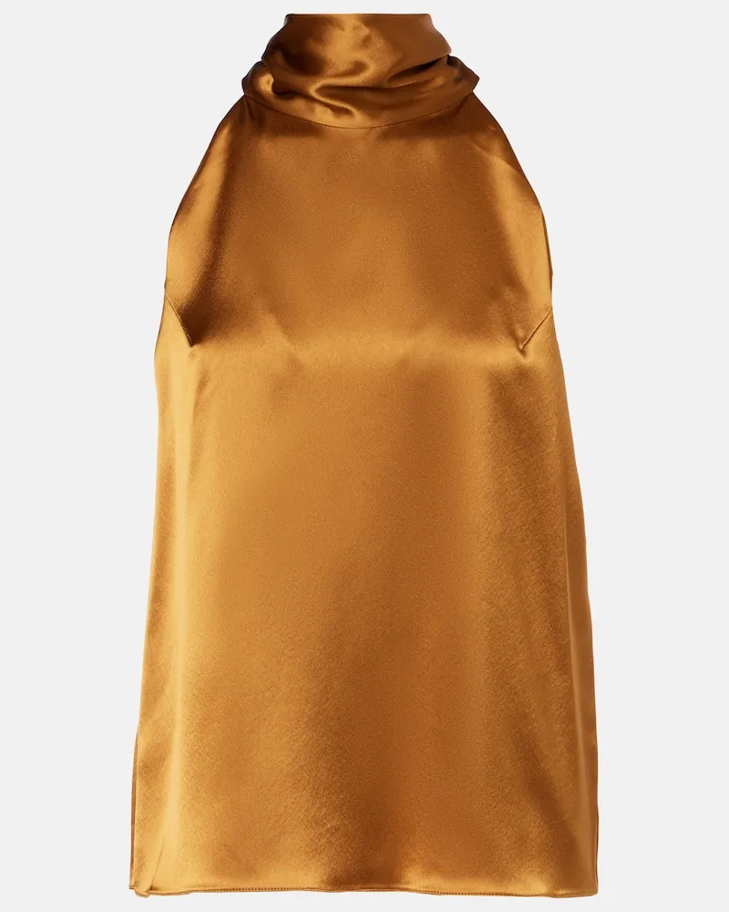 GALVAN Top Sienna aus Satin Braun