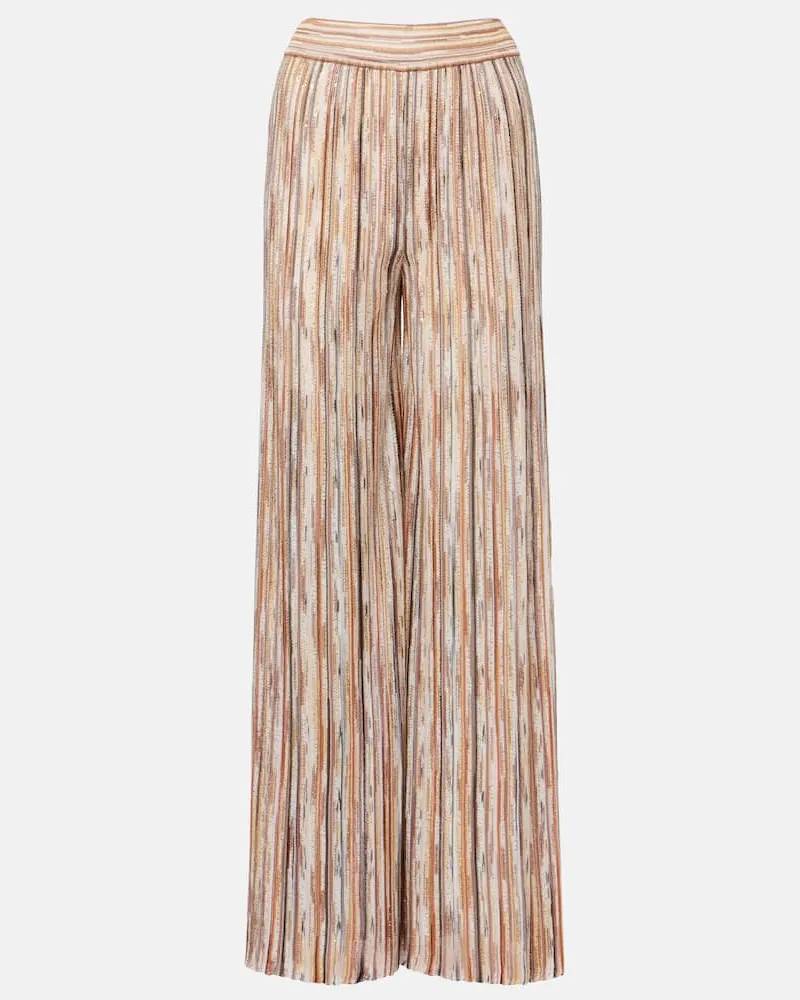Missoni Weite Hose aus Häkelstrick Braun