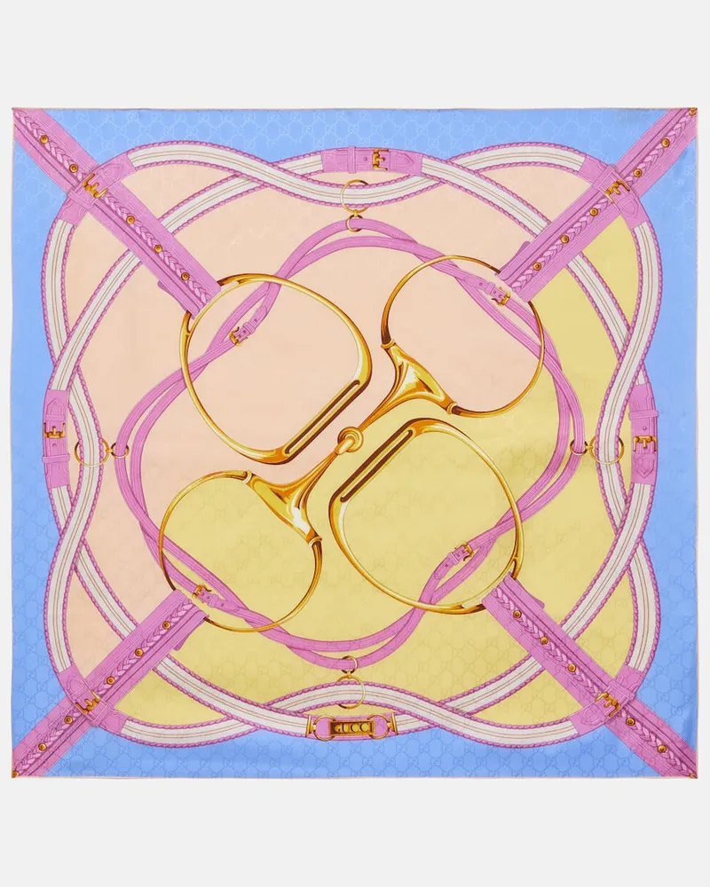 Gucci Tuch GG Horsebit aus Seiden-Jacquard Multicolor