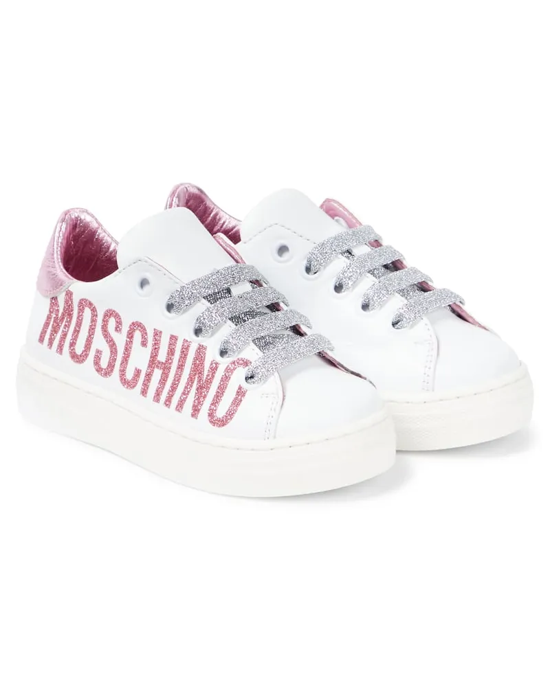Moschino Sneakers aus Leder Weiß