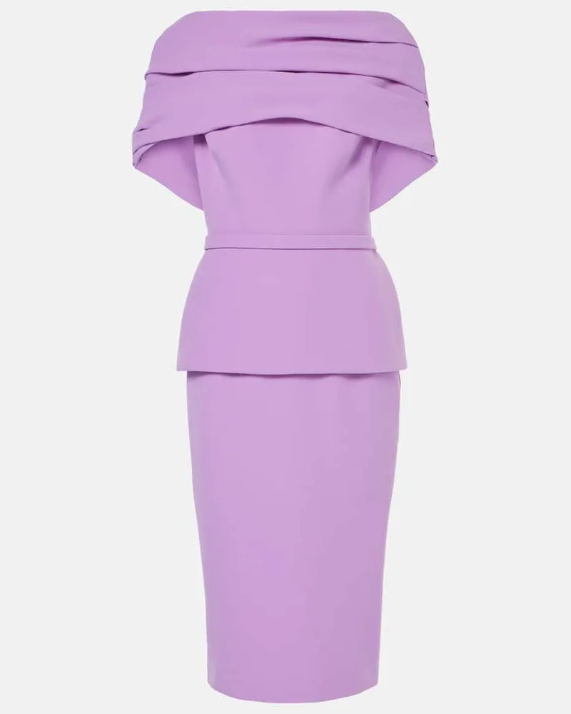 Safiyaa Midikleid Loura aus Crêpe Violett