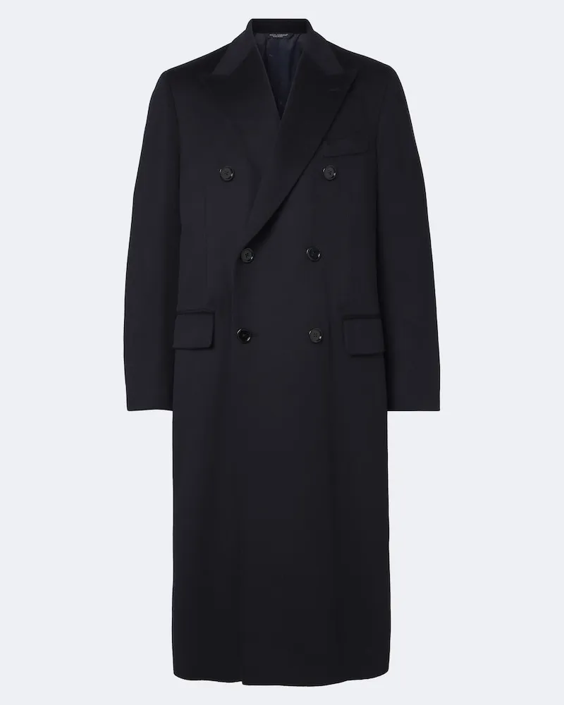 Dolce & Gabbana Mantel aus Schurwoll-Crêpe Blau