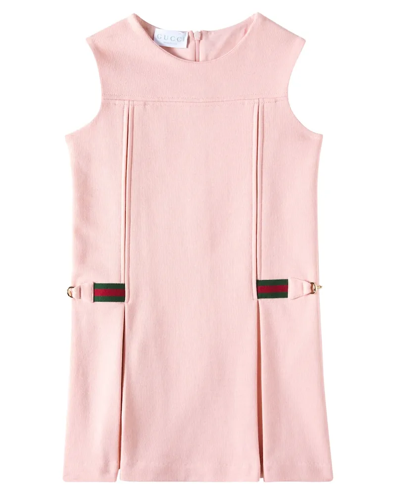 Gucci Kleid Web Stripe aus Baumwolle Rosa