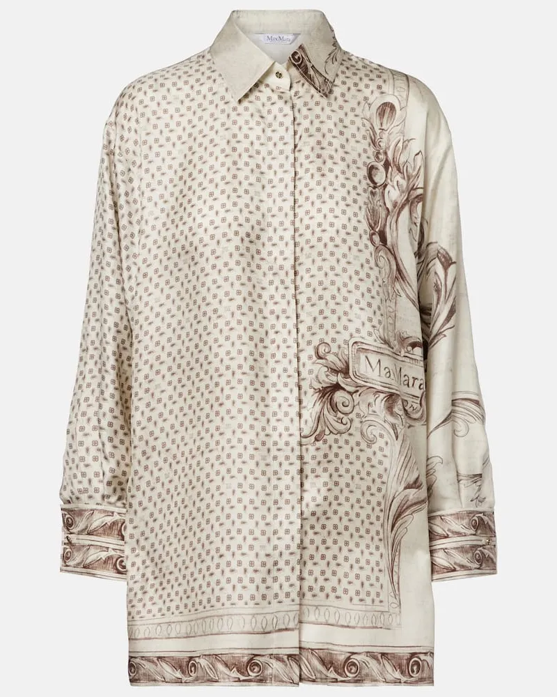 Max Mara Hemd Grado aus Seidensatin Beige
