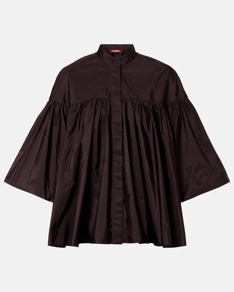 Max Mara Hemd aus Taft Braun