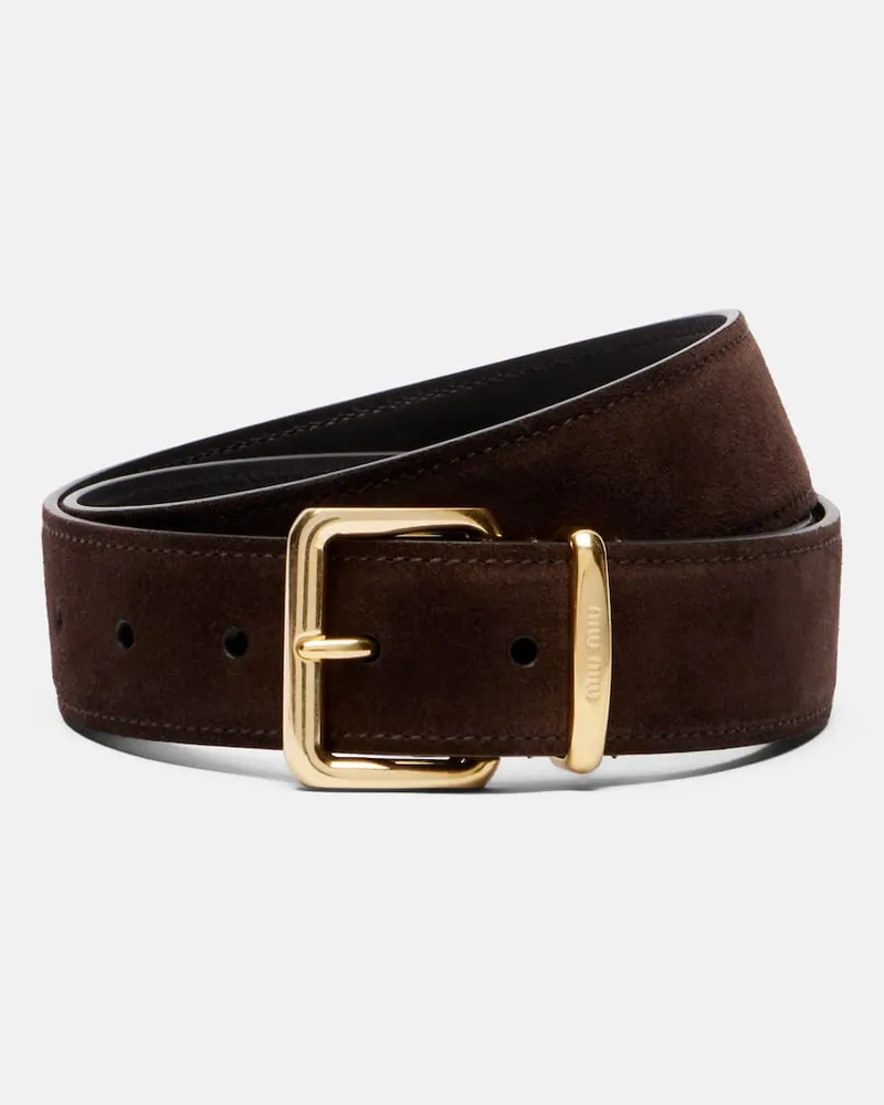 Miu Miu Gürtel aus Veloursleder Braun
