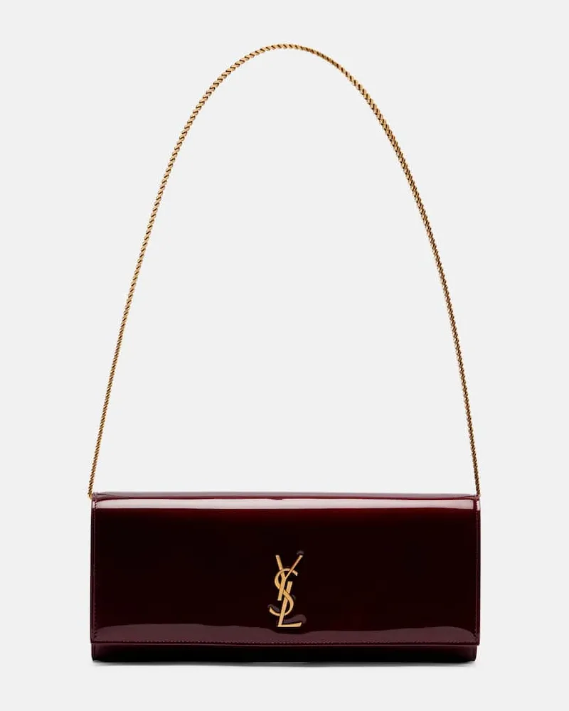Saint Laurent Clutch Kate aus Lackleder Burgund