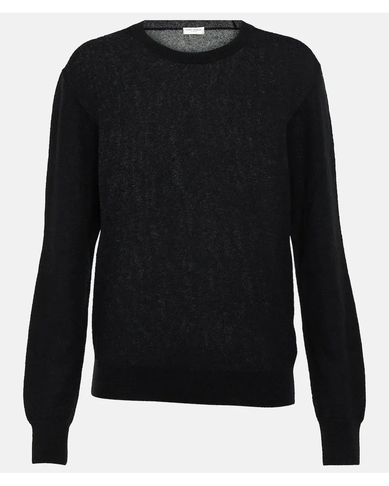 Saint Laurent Pullover aus Kaschmir und Seide Schwarz