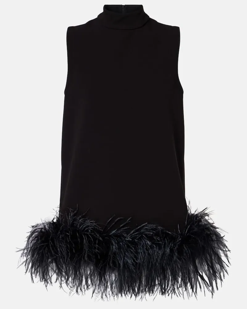 Max Mara Top mit Federn Schwarz