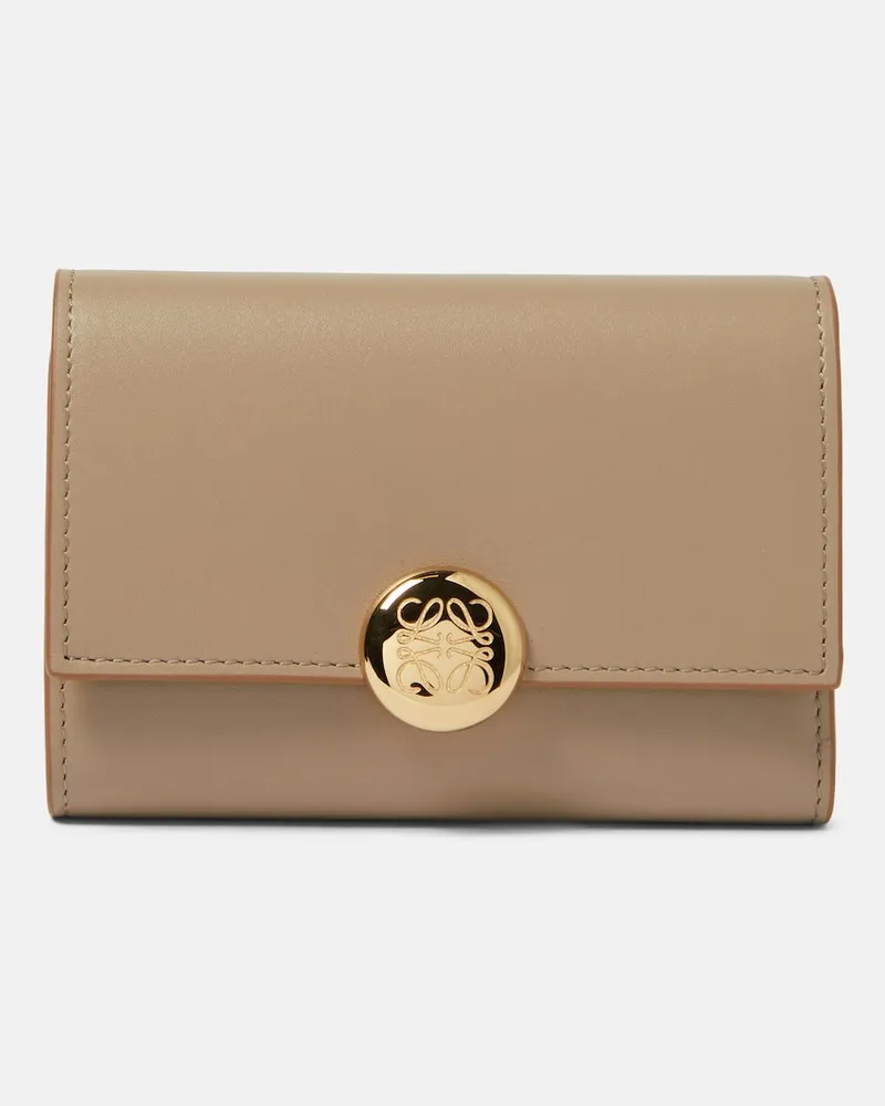 Loewe Portemonnaie Pebble aus Leder Beige