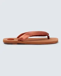 Dries van Noten Sandalen aus Satin Braun