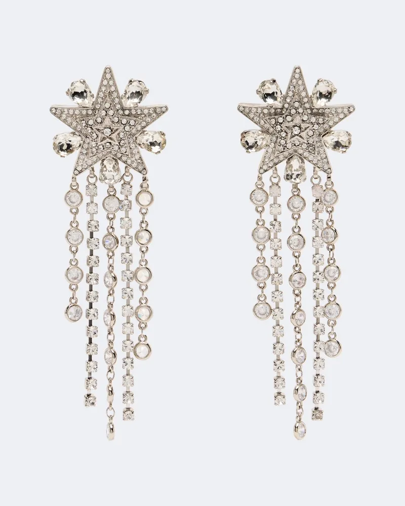 Dolce & Gabbana Ohrringe Star mit Kristallen Silber