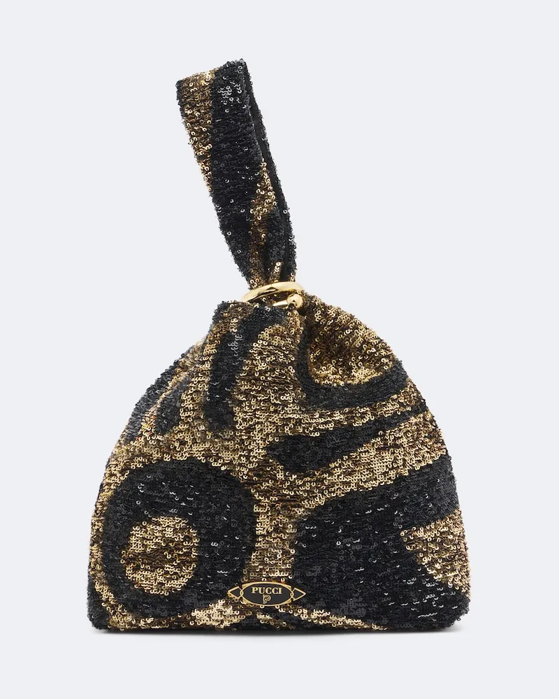 Emilio Pucci Henkeltasche Emilio mit Pailletten Schwarz