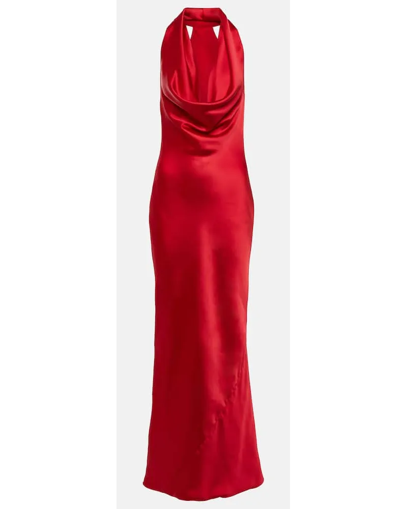 Norma Kamali Robe aus Satin Rot