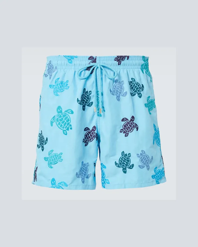 Vilebrequin Badeshorts Turtle Blau